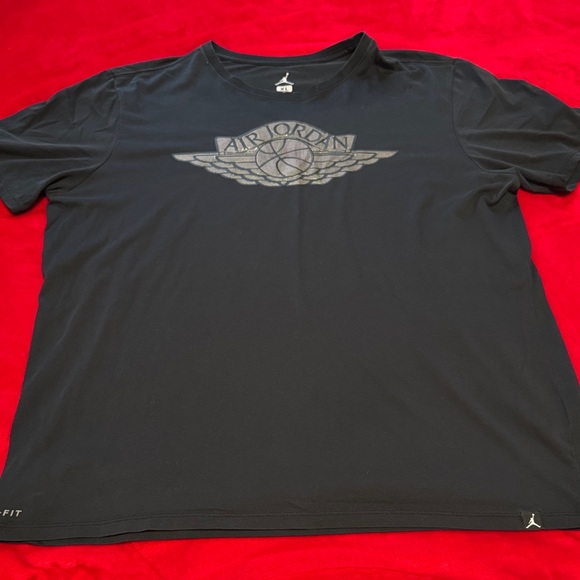Jordan Black Tee with Gray Logo - Picture 1 of 3